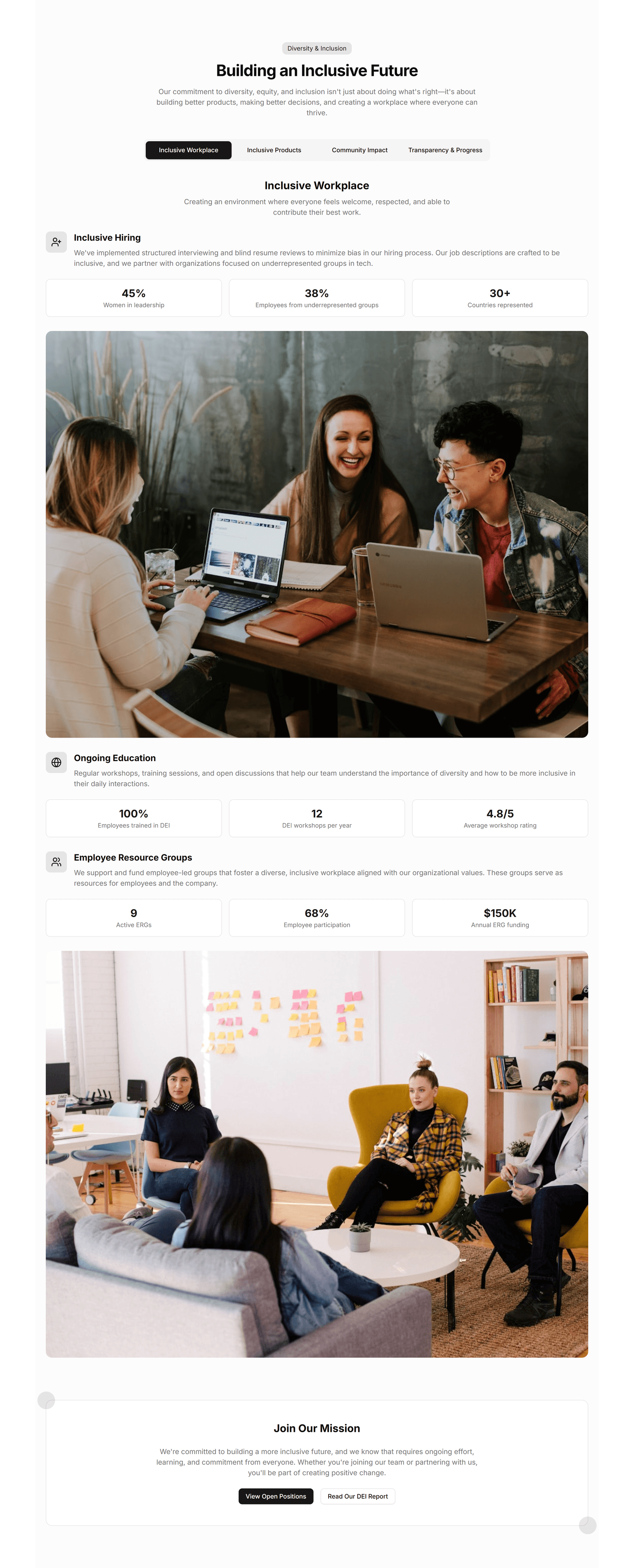 A Diversity & Inclusion block example