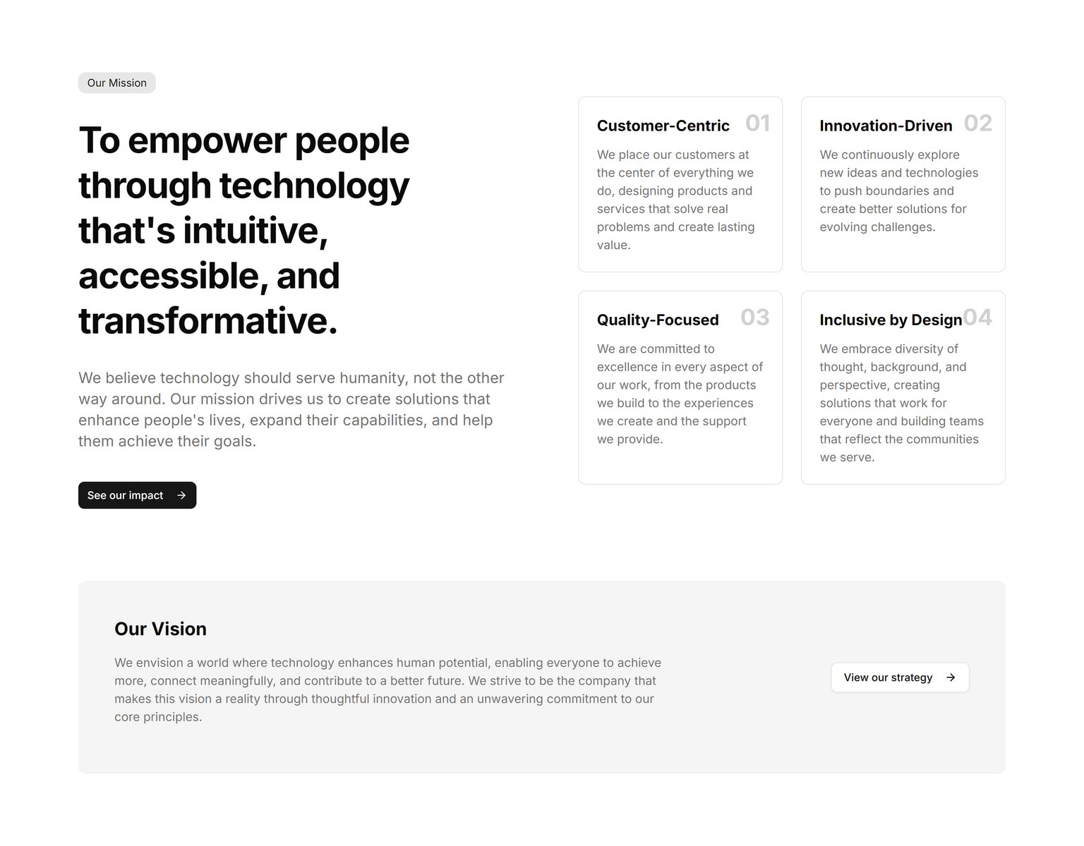 A Mission Statement block example