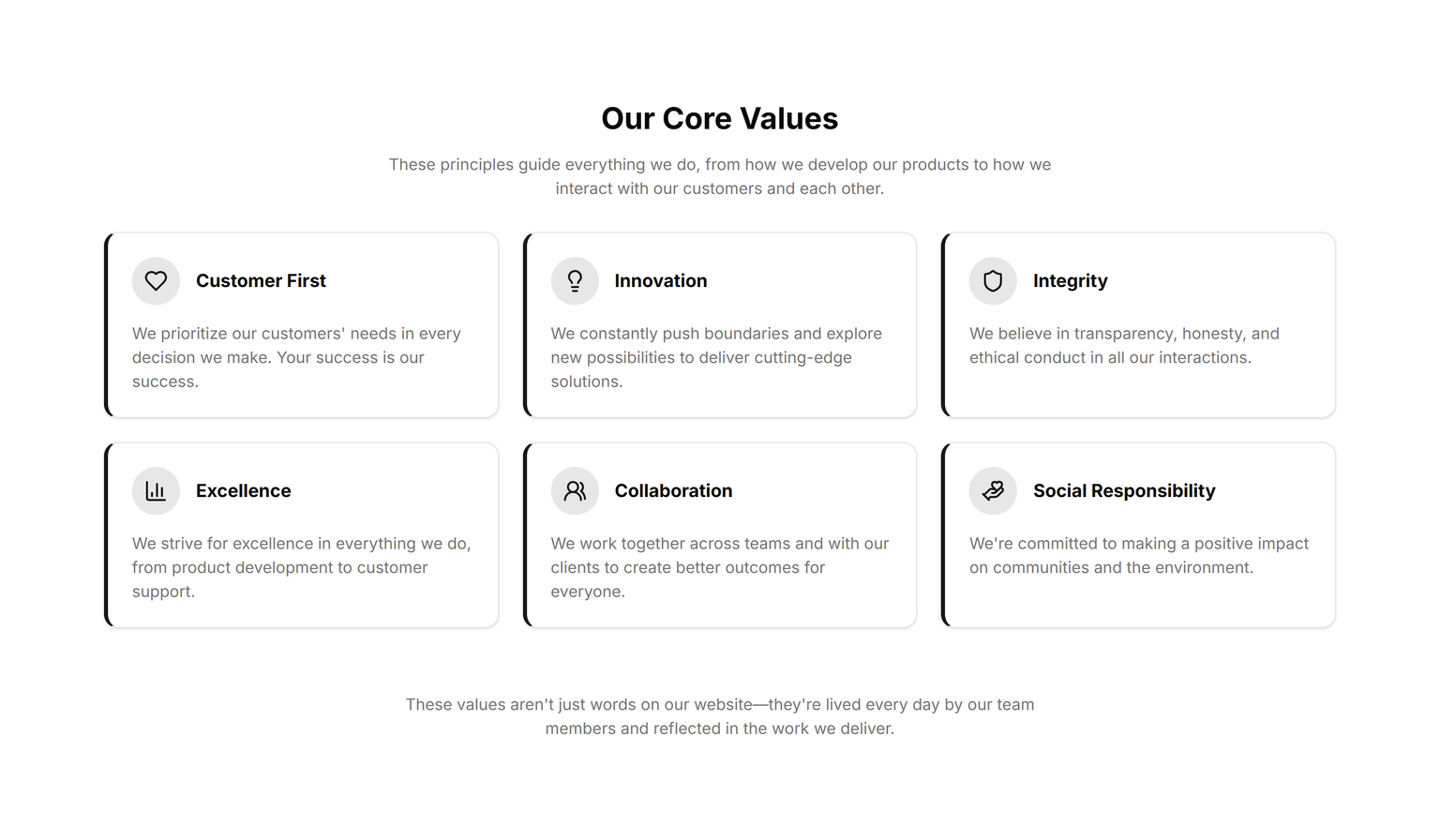 A Values block example